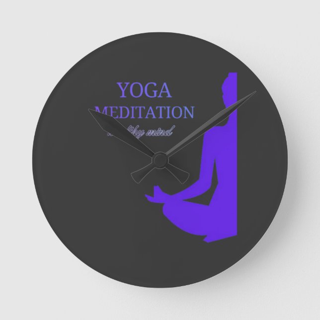Reloj Redondo Mediano Yoga y meditación para una mente saludable (Anverso)