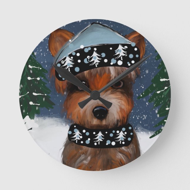 Reloj Redondo Mediano Yorkie (Anverso)