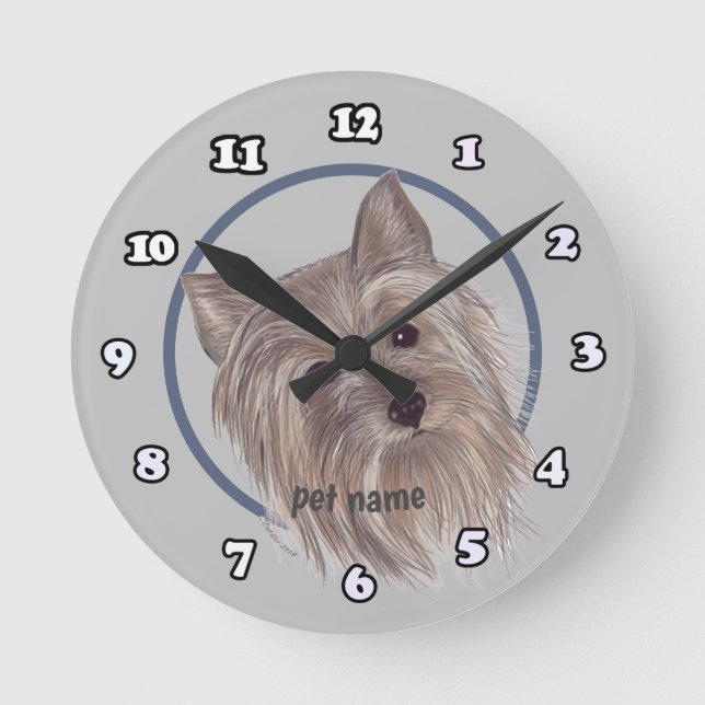 Reloj Redondo Mediano Yorkie (Anverso)