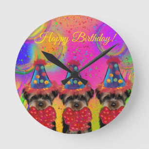 Reloj Redondo Mediano Yorkie Poo