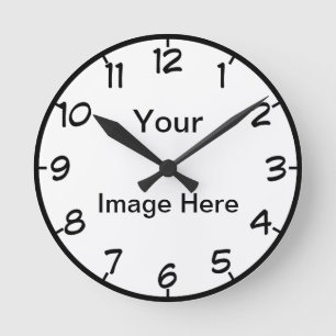 Reloj Redondo Mediano Your Image Here With Numbers