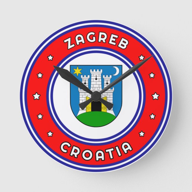 Reloj Redondo Mediano Zagreb Coat Of Arms Croatia (Anverso)