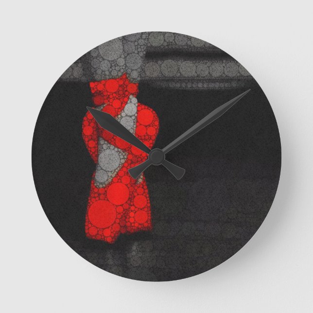 Reloj Redondo Mediano Zapatos de ballet rojos modernos (Anverso)