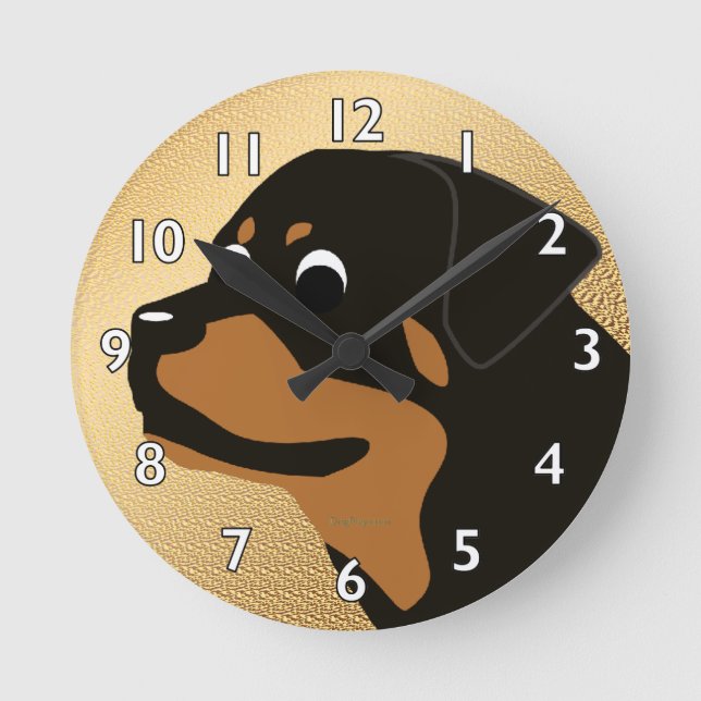 Reloj Redondo Mediano Zara el Rottweiler (Anverso)