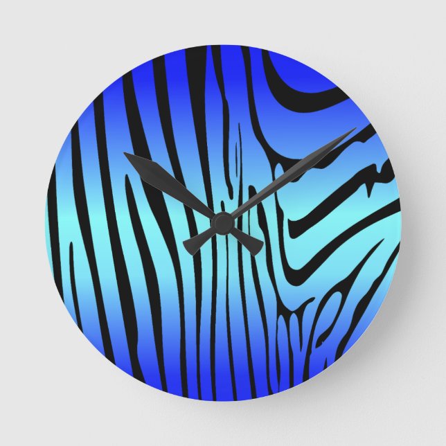 Reloj Redondo Mediano Zebra Blue (Anverso)