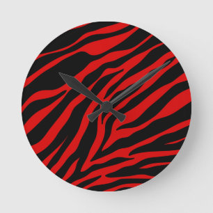 Reloj Redondo Mediano zebra roja