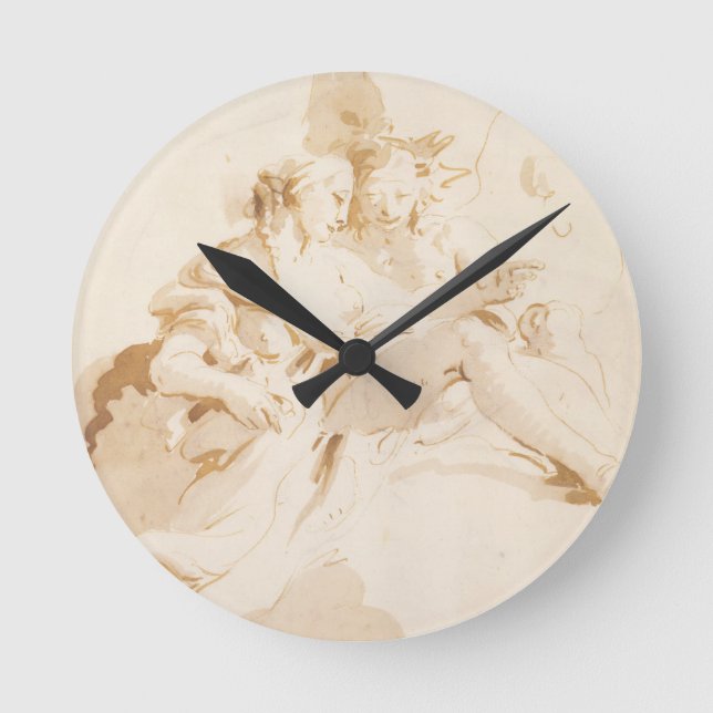 Reloj Redondo Mediano Zephyr y flora (Anverso)