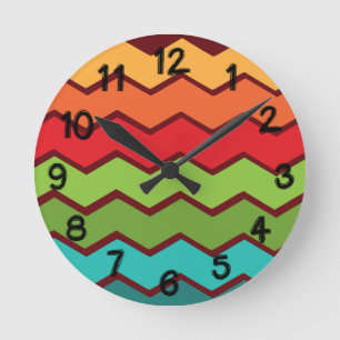 Reloj Redondo Mediano Zigzag de los años 1970