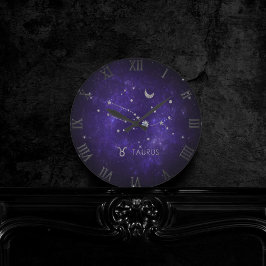 Reloj Redondo Mediano Zodiac Purple Taurus | Cosmic Astrology Horoscope