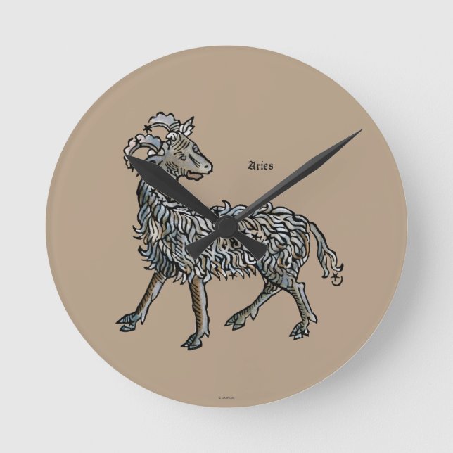 Reloj Redondo Mediano Zodiaco: Aries, 1482 (Anverso)
