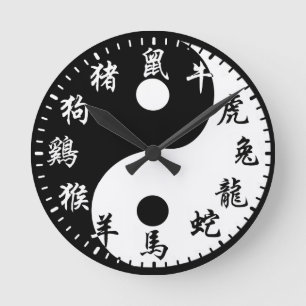 Reloj Redondo Mediano Zodiaco de YinYang