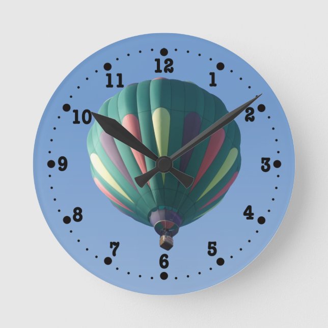 Reloj Redondo Mediano Zollie Hot Air Balloon Clock (Anverso)