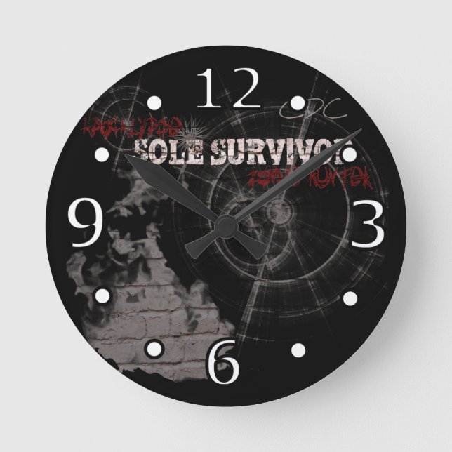 Reloj Redondo Mediano Zombie Apocalypse: Sole Survivor Wall Clock (Anverso)
