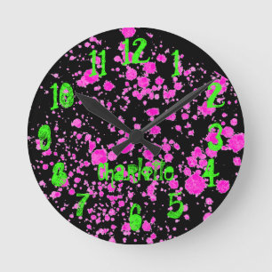 Reloj Redondo Mediano Zombie mancha la pared neón del niño