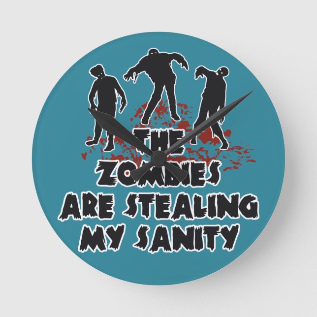Reloj Redondo Mediano Zombies custom color wall clock (Anverso)