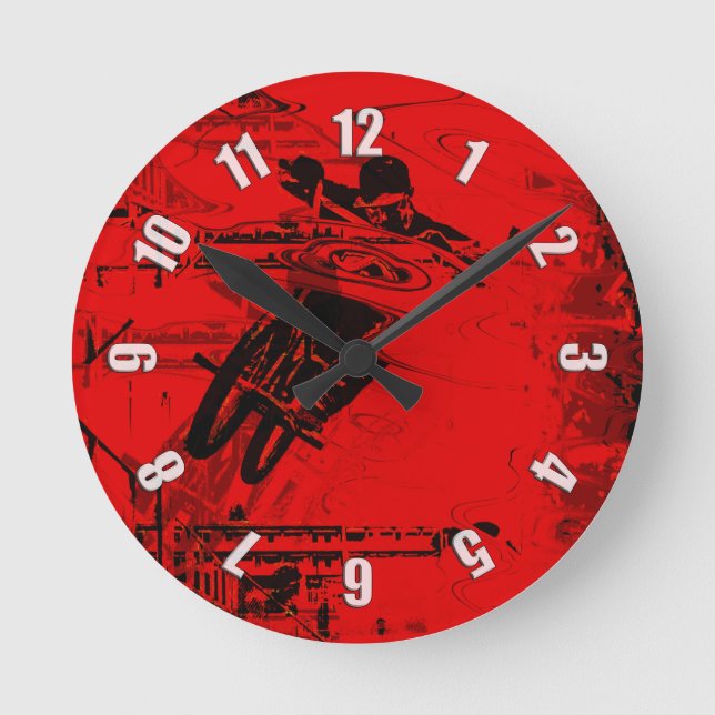 Reloj Redondo Mediano Zona Roja - BMX Street Rider (Anverso)