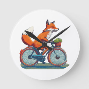 Reloj Redondo Mediano Zorros Bicicleta