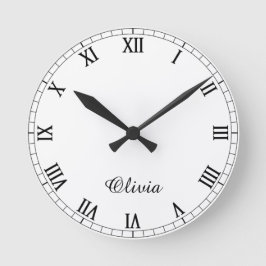 Reloj redondo moderno y elegante con su nombre