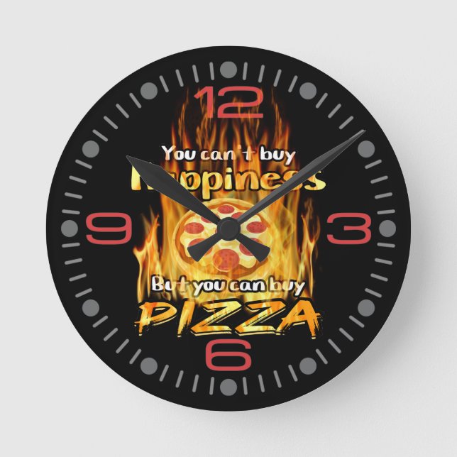 Reloj redondo para tienda de pizza (Anverso)