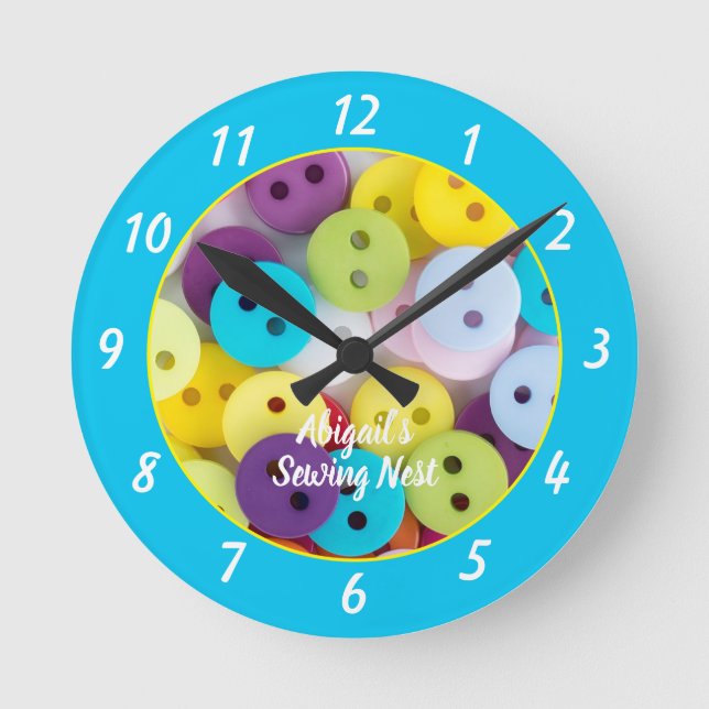 Reloj redondo personalizado de la sala de coser co (Anverso)