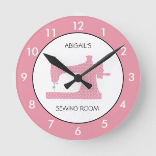 Reloj redondo personalizado de la sala de coser ro