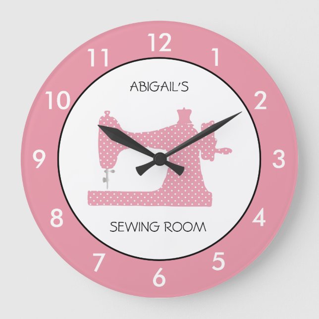 Reloj redondo personalizado de la sala de coser ro (Anverso)