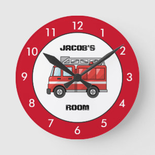 Reloj redondo personalizado del camión de incendio