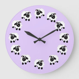 Reloj redondo púrpura de oveja Personalizado