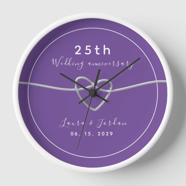 Reloj Regalo de aniversario de bodas 25 para pareja (Anverso)
