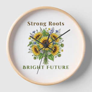 Reloj Regalo de Arte Floral Botánico de Girasoles Florec