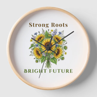 Reloj Regalo de Arte Floral Botánico de Girasoles Florec