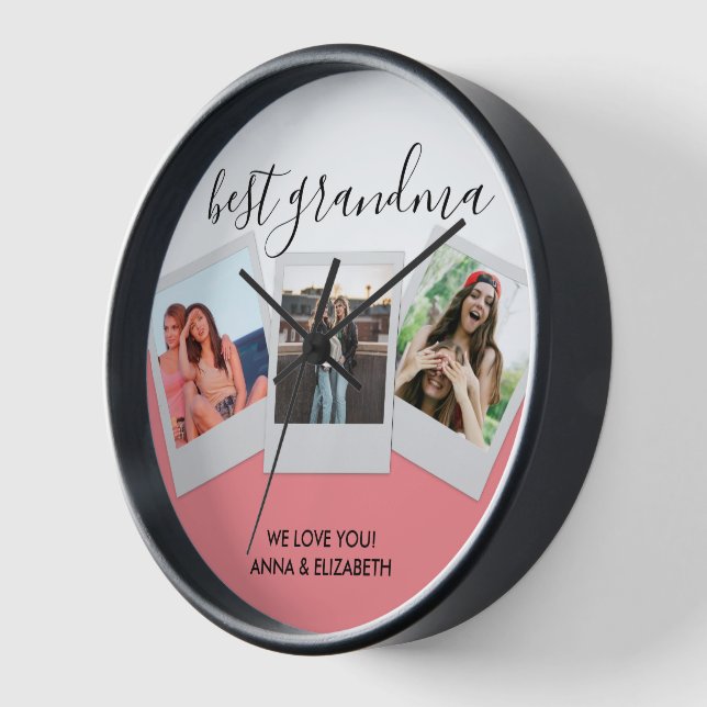 Reloj Regalo de collage de fotos para la abuelita mejor  (Ángulo)