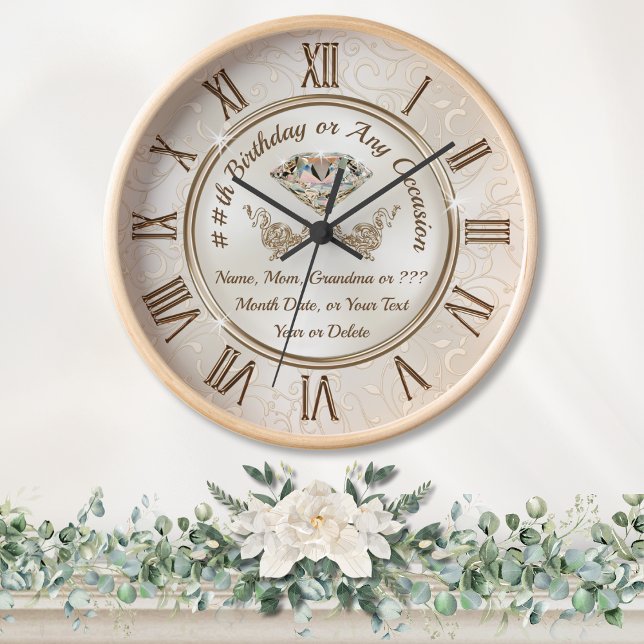 Reloj Regalo de cumpleaños para ancianas que lo tienen t (60th birthday gifts for mom from daughter. Diamond Clock.  Personalised gifts for 70th birthday. 60)