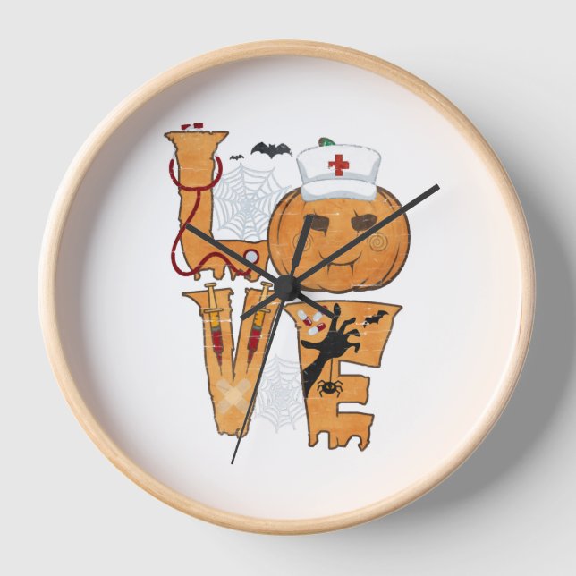 Reloj Regalo de enfermería de Halloween (Anverso)