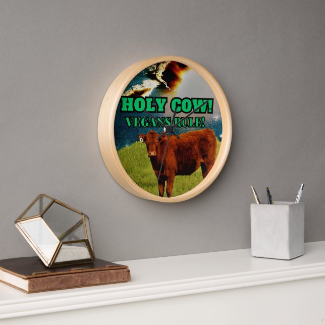 Reloj Regalo Vegan, Regalo de Cow Lover! Bovino Divino (Oficina)