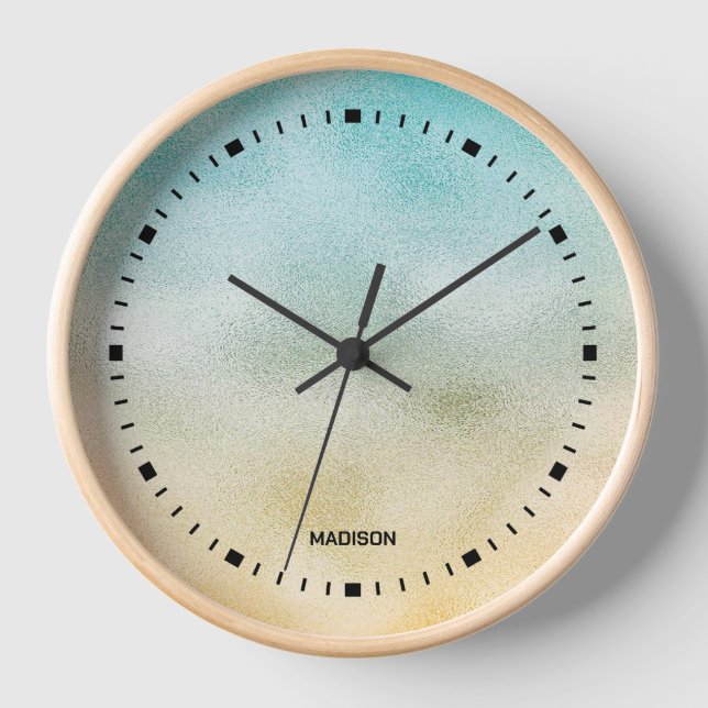 Reloj Relieve metalizado Aqua y Gold Ombre (Anverso)
