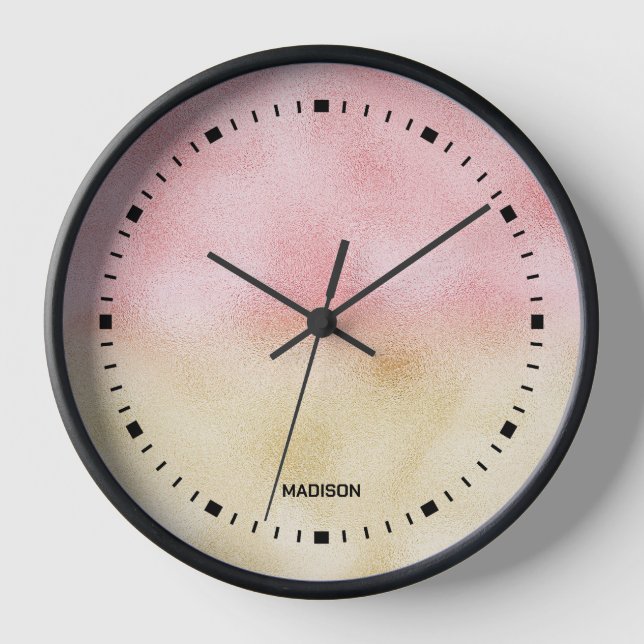 Reloj Relieve metalizado Ombre Rosa y Oro (Anverso)