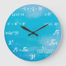 Reloj - reloj de pared azul de la matemáticas