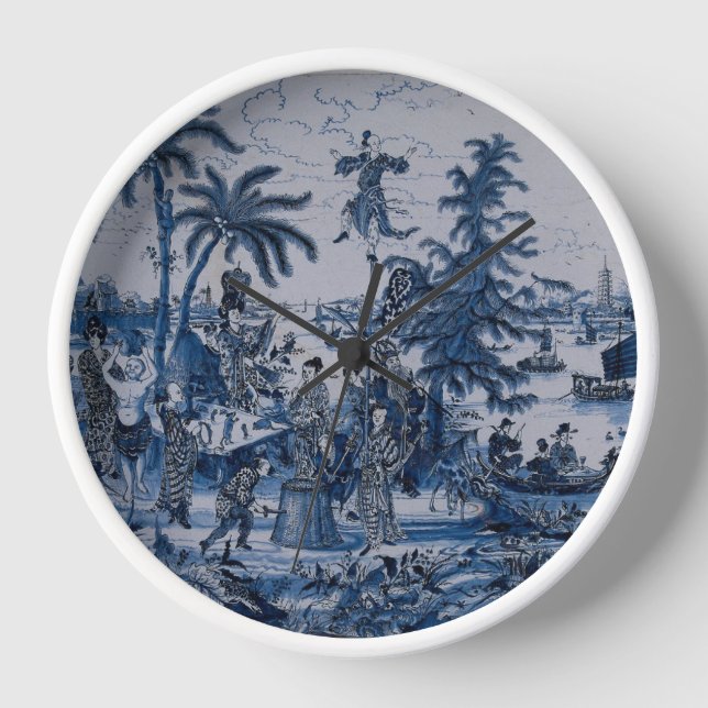 Reloj Repro Chinoiserie Delft Blue and White Tile (Anverso)