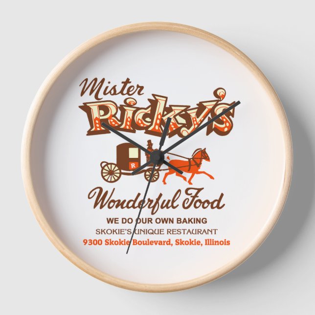 Reloj Restaurante Mister Ricky, Skokie, Illinois (Anverso)