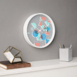 Reloj Resumen Bauhaus Half Circles Mod Pop Art Pattern<br><div class="desc">Hermoso diseño hipster contemporáneo azul, verde menta, naranja de coral y formas geométricas de color rosa rosa y ruidosos patrones ornados, elegantes y divertidos para el diseñador de interiores artísticos, diva de la moda artística, popular histrista de cadera, retro vintage, estilo de arte neoveau deco o amante del humor digital...</div>