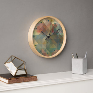 Reloj Resumen de moda Retro Triángulos Patrón Mosaico