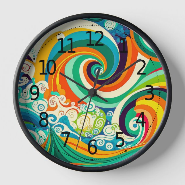 Reloj Resumen de obras de arte de las olas hippie de la  (Anverso)