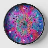 Reloj Resumen Diseño floral y marco de madera negr