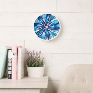 Reloj Resumen Flor azul Art Deco