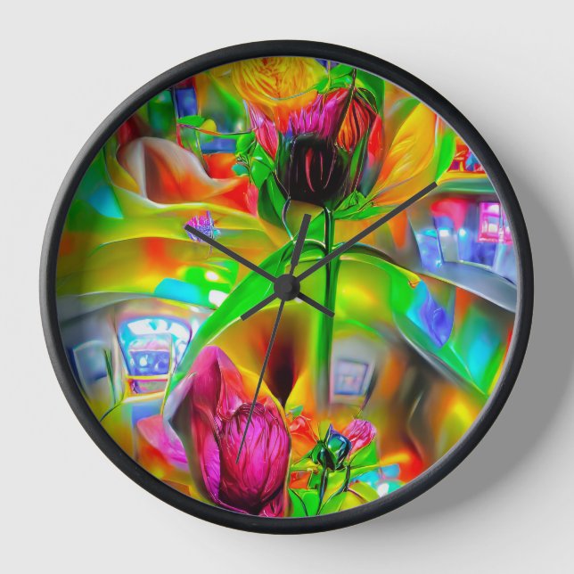 Reloj Resumen Flores psicodélicas (Anverso)