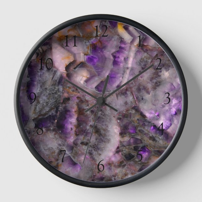 Reloj Resumen púrpura Ametist Quartz, granito púrpura (Anverso)