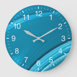 Reloj Resumen Verde azulado de numero blanco de Swirl Bl