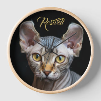Reloj Retrato de gato Sphynx elfo con foto de mascota pe