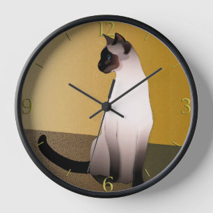 Reloj Retrato de un gato siamés de punto de foca